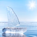 Ice yacht on winter Baical Royalty Free Stock Photo