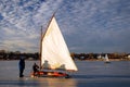 Ice Yachting on a frozen river