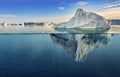 Iceberg with above and underwater view