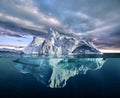 Iceberg with above and underwater view Royalty Free Stock Photo