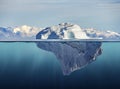 Iceberg with above and underwater view