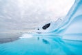 an iceberg in Antarctica turns the water surrounding it a wonderful turquoise color Royalty Free Stock Photo