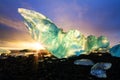 Iceberg beach sunset Royalty Free Stock Photo