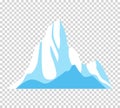 Iceberg. Cartoon floating iceberg. Ocean ice rock landscape for climate and environment protection concept. Iceberg cold