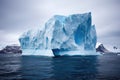 iceberg with chunks of ice falling into the ocean calving event Royalty Free Stock Photo