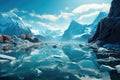 Iceberg in clear blue water and hidden danger under water. The concept of Global warming. Floating ice in the ocean Royalty Free Stock Photo