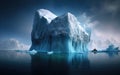 Iceberg in clear blue water and hidden danger under water. Global Warming Concept. Floating ice in ocean. Copyspace for Royalty Free Stock Photo