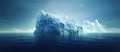 Iceberg in clear blue water and hidden danger under water. Global Warming Concept. Floating ice in ocean. Copyspace for Royalty Free Stock Photo