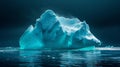 Iceberg in clear blue water and hidden danger under water. Iceberg - Hidden Danger And Global Warming Concept. Floating Royalty Free Stock Photo