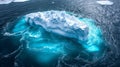 Iceberg in clear blue water and hidden danger under water. Iceberg - Hidden Danger And Global Warming Concept. Floating Royalty Free Stock Photo