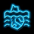 iceberg crash neon glow icon illustration