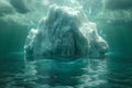 Iceberg Depths: The Unseen Peril. Concept Environmental Impact, Climate Change, Ocean Conservation,