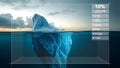 Iceberg with digital data. Royalty Free Stock Photo