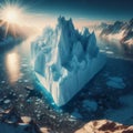 Iceberg Floating in Arctic Waters Royalty Free Stock Photo