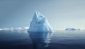 Iceberg Floating in Cloudy Water in the Day Royalty Free Stock Photo