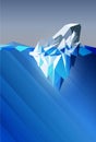Iceberg floating in deep water