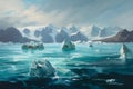 Iceberg floating ocean. Generate Ai Royalty Free Stock Photo
