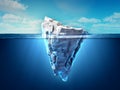 Iceberg floating in the ocean Royalty Free Stock Photo