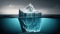 Iceberg Floating On Sea - Appearance And Global Warming Concept. Generative AI Royalty Free Stock Photo