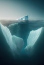 Iceberg floating in sea with underwater