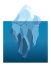 Iceberg floating in water. Arctic glacier. Futuristic polygonal illustration on blue background. Huge white block of ice Royalty Free Stock Photo