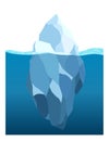 Iceberg floating in water. Arctic glacier. Futuristic polygonal illustration on blue background. Huge white block of ice Royalty Free Stock Photo