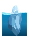 Iceberg floating in water. Arctic glacier. Futuristic polygonal illustration on blue background. Huge white block of ice Royalty Free Stock Photo