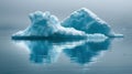 Iceberg Floating in Water With Multiple Icebergs Royalty Free Stock Photo