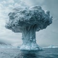 Iceberg in the form of mushroom Royalty Free Stock Photo