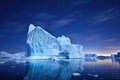 iceberg formation under a star-spangled night sky