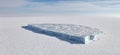 Iceberg in frozen Arctic Ocean