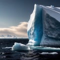 Iceberg, frozen ice on sea, showing hidden risk and danger Royalty Free Stock Photo