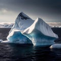 Iceberg, frozen ice on sea, showing hidden risk and danger