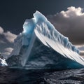 Iceberg, frozen ice on sea, showing hidden risk and danger