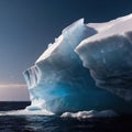 Iceberg, frozen ice on sea, showing hidden risk and danger