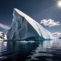 Iceberg, frozen ice on sea, showing hidden risk and danger Royalty Free Stock Photo