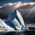 Iceberg, frozen ice on sea, showing hidden risk and danger Royalty Free Stock Photo