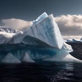 Iceberg, frozen ice on sea, showing hidden risk and danger Royalty Free Stock Photo