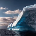 Iceberg, frozen ice on sea, showing hidden risk and danger