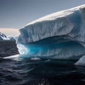 Iceberg, frozen ice on sea, showing hidden risk and danger