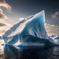 Iceberg, frozen ice on sea, showing hidden risk and danger Royalty Free Stock Photo