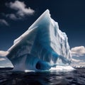 Iceberg, frozen ice on sea, showing hidden risk and danger