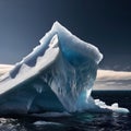 Iceberg, frozen ice on sea, showing hidden risk and danger