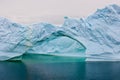 Iceberg with gate in Antarctica. Antarctic iceberg with turquoise water in dark blue ocean .