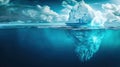 Iceberg - Hidden Danger And Global Warming Concept, copy space Royalty Free Stock Photo