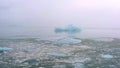 Iceberg and ice from glacier in arctic nature landscape on Iceland.