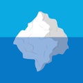 Iceberg icon. Giant ice glacier underwater. Ocean