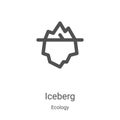 iceberg icon vector from ecology collection. Thin line iceberg outline icon vector illustration. Linear symbol for use on web and