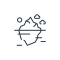 iceberg icon vector from ecology concept. Thin line illustration of iceberg editable stroke. iceberg linear sign for use on web