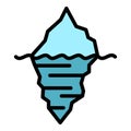 Iceberg icon vector flat